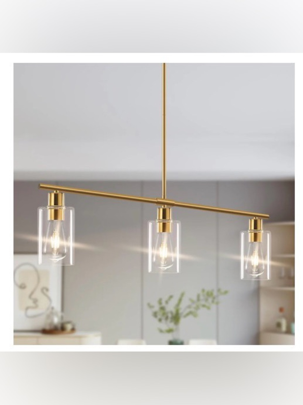 Kitchen Lighting, Linear Rectangle Pendant Light Fixtures